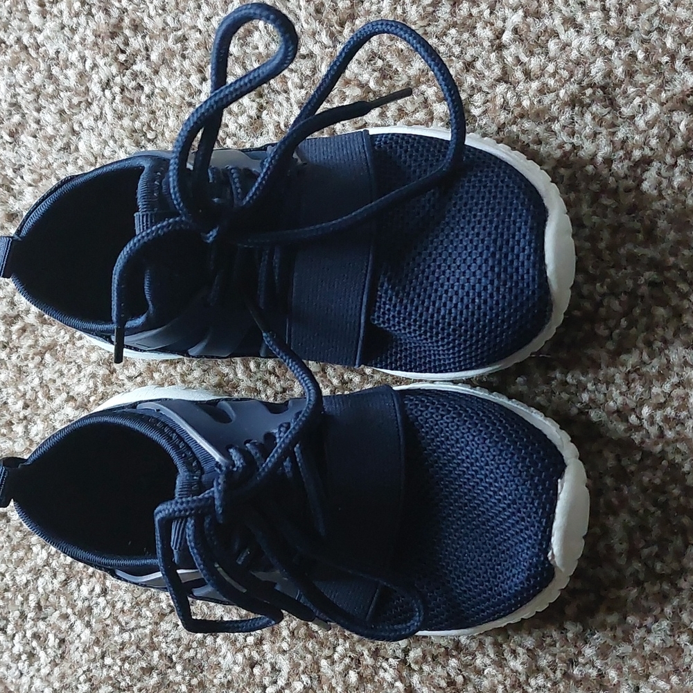 Blue and White Shoes